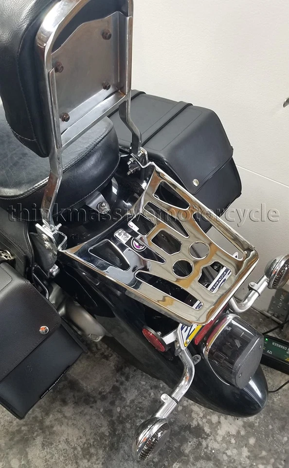 1998-up Yamaha V Star V-Star 1100 / 650 Rear Luggage Rack Carrier Chrome - Image 4 of 4