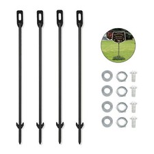 4 Pack Stakes for Yard Signs Metal Black Stakes for Ground Lawn 16.5" Long 0....