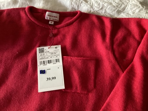 Neck & Neck (kids brand from spain) new with tags size 7/8 red unisex sweater - Picture 4 of 10