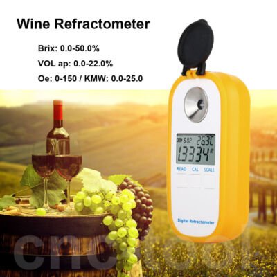 Digital Wine Juice Fruit Grape Sugar Brix Meter Tester 0-50% Wine Refractometer 
