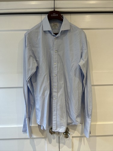 Camisa Gemelos TM Lewin Para Hombre, Talla 17 Calce Ajustado, Azul