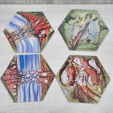 SET OF 4 TERRAIN TILES - BATTLE MASTERS - VINTAGE 1992 MILTON BRADLEY GAME PARTS