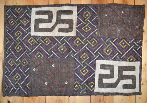 Tela de fibra de planta textil Raffia arte africano tradicional tela Kuba, Congo - Imagen 2 de 2