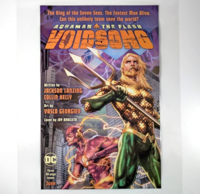Aquaman & The Flash Voidsong 2022 Laminated DC Comic Team-Up Promo   Ad