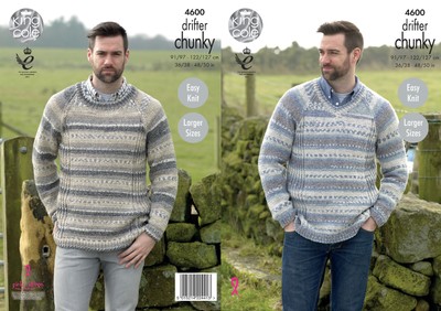 King Cole Mens Chunky Knitting Pattern 