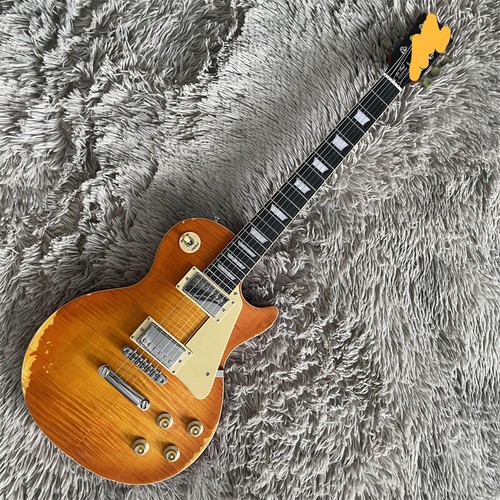 Chitarra elettrica Relic Tone Sunburst corpo in mogano massello HH pickup parti cromate