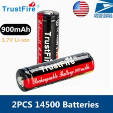 2PCS TrustFire Durable 900mAh 14500 Li-ion batteries 3.7V Charging Battery