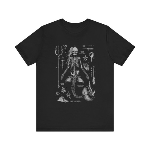 Mermaid Skeleton Oddities and Curiosities T-Shirt - Picture 7 of 14