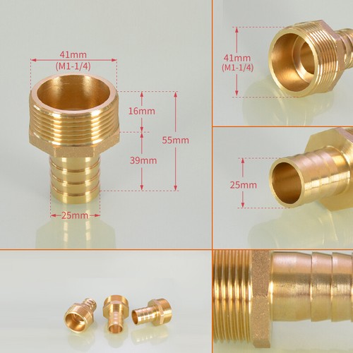Internal And External Thread Hose Barb Brass Fitting Size 1/2" 3/4" 1" - 2" - Picture 37 of 44