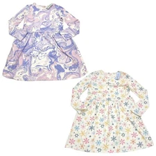 Cat & Jack Girls Size XL (14-16 Plus) Long Sleeve Dress Snowflakes/Marble