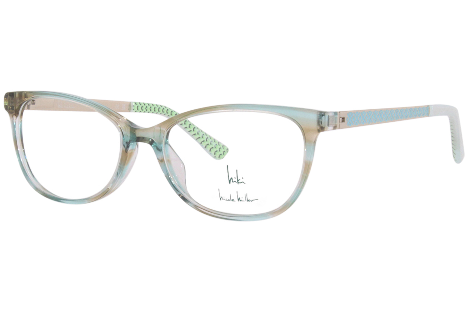 Nicole Miller Layla C03 Eyeglasses Youth Girl's Transparent Green Full Rim 49mm