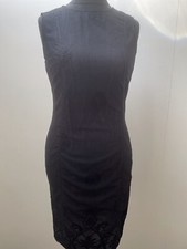 Zara Black Net Overlay Sleeveless Lightweight Pencil Dress Size Large EXCON 