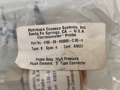 Sonde De Résistance électrique Rohrback Cosasco 4705-S8-K03005-2.00-0 – Neuf, Origine USA