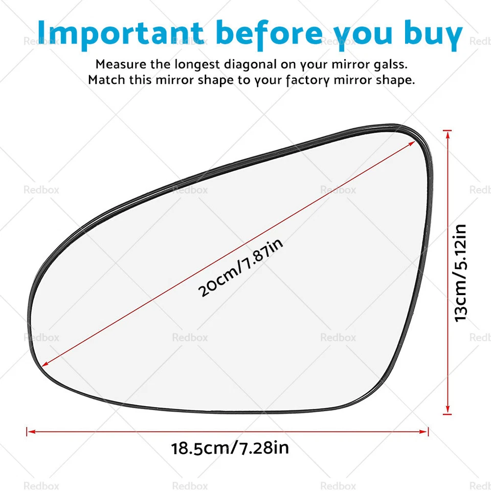 Suitable for TOYOTA YARIS 2012 - 2017 Left Side Mirror Glass with Back Plate - image 3 of 4