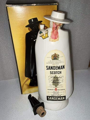 Vintage SANDMAN Decanter & Bottle Cork Bottle Stopper With Original Box - Picture 7 of 24