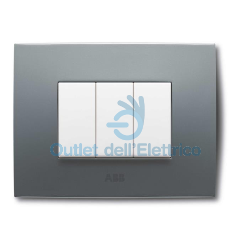 ABB 2CSK0312CH Plaque 3 Places 3M Orange Pastel Série Civile Claire