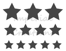 STARS Shape 3 Different Sizes 8.5 x 11 Stencil Plastic Sheet NEW S4