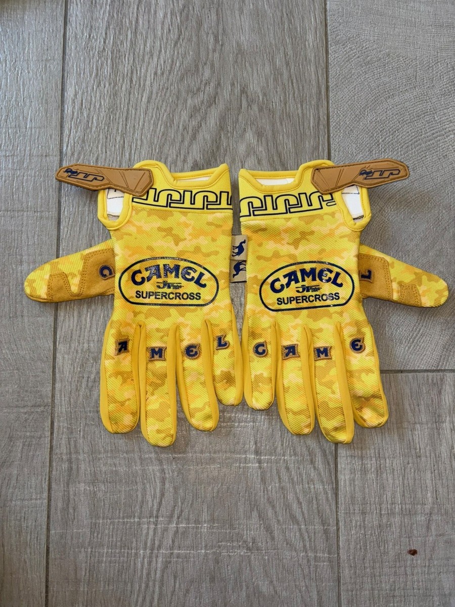 Official JT Racing Vintage Camel Yellow Racing Gloves BMX