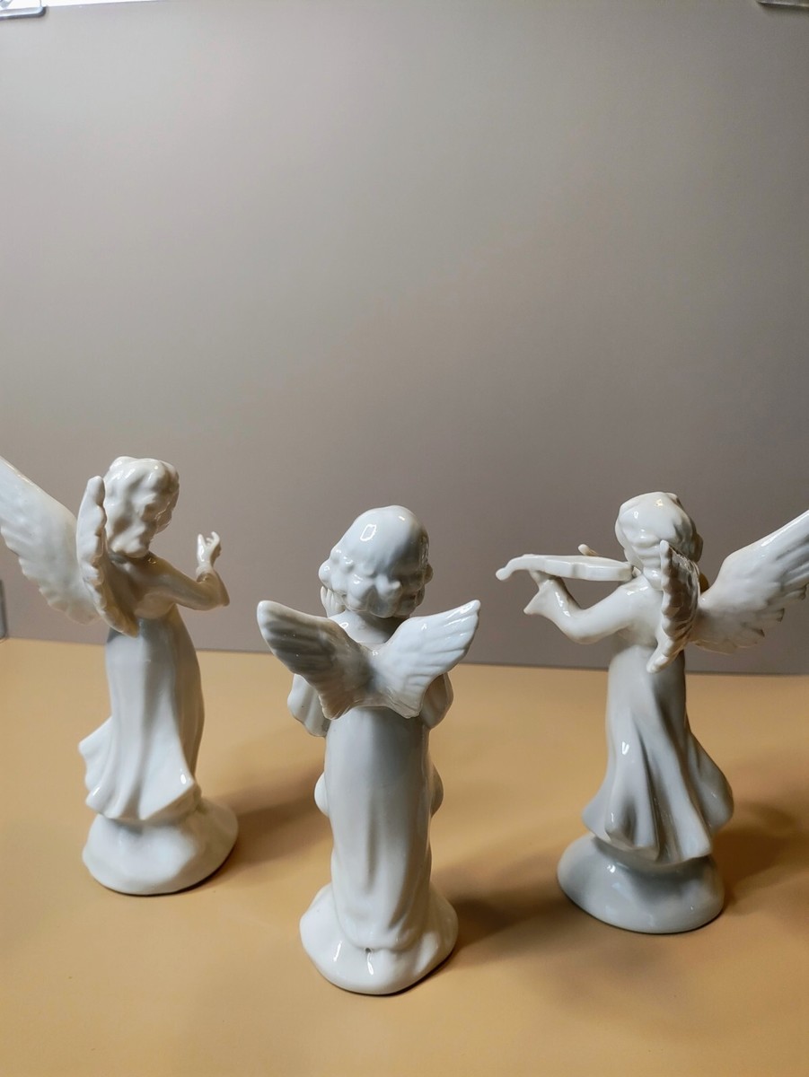 Dresden Angel Figurines white porcelain Musical Set of 3 | eBay