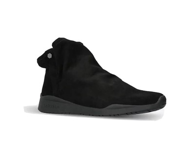 black suede trainer boots