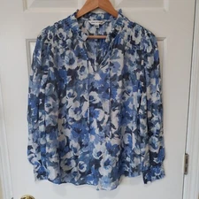 NWT! COUNTERPARTS Women's Polyester Floral Casual Career Peasant Top L