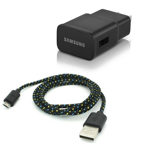 Adaptives Schnellladegerät Heim Wandadapter geflochten 6 Fuß lang USB für Handys - Bild 1 von 6