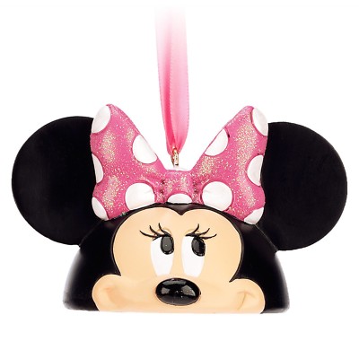 Disney Store Minnie Mouse Ear Hat Ornament Holiday Christmas Sketchbook Bow  NEW