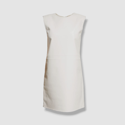 AS By DF Mara Recycled Leather Shift DRESS - White - M AS By DF Mara Recycled Leather Shift DRESS - White - M