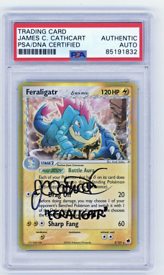First Ever Signed James C. Cathcart Feraligatr EX Dragon Frontiers 2/101 Holo