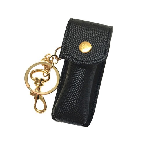 1PC Black Lipstick Holder Keychain Chapstick Keychain Elastic Lip Balm Holder