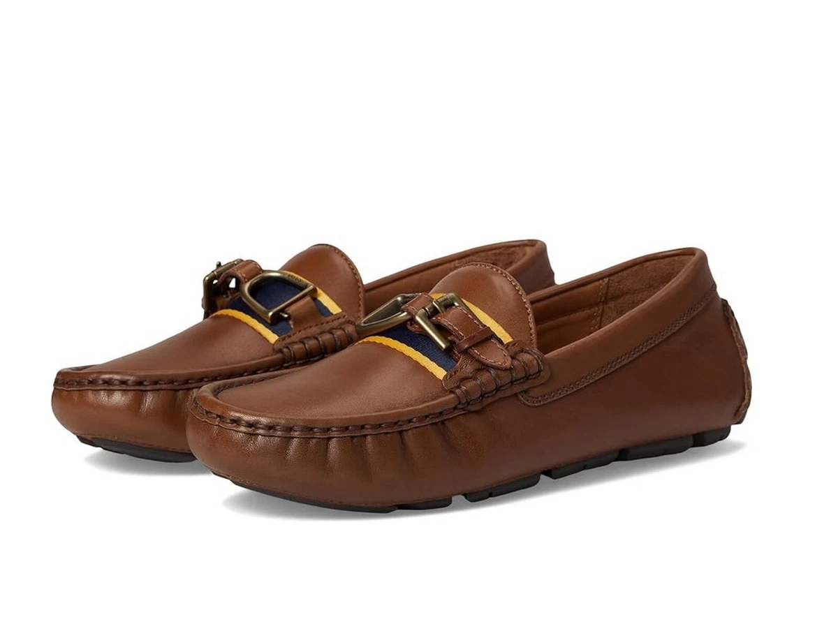 Ralph Lauren Men’s Caliana-fl-csl Tan Leather Loafers with Gold 11 Vintage Ralph Lauren Loafers - Etsy main image 4