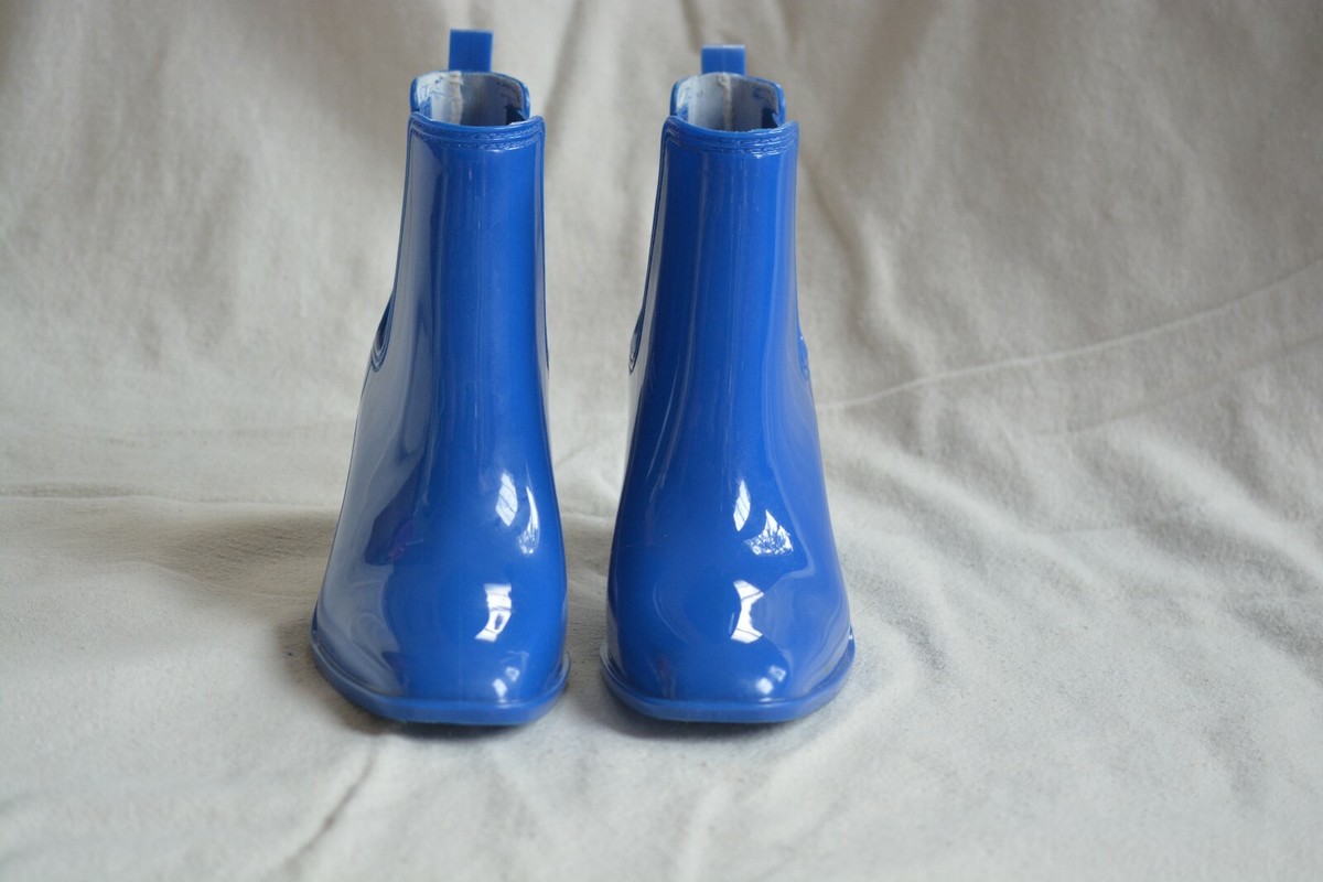JEFFREY CAMPBELL HURRICANE Rain Boots Blue Size 9 Square