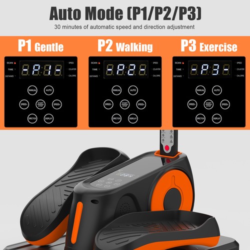 Under Desk Elliptical Machine Pedal Exerciser w/12 Adjustable Speed &3 Auto Mode - Picture 5 of 8
