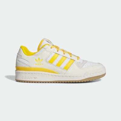 Size 8.5- adidas Originals Women's Forum Low Shoes, Cream White/Crew Yellow.