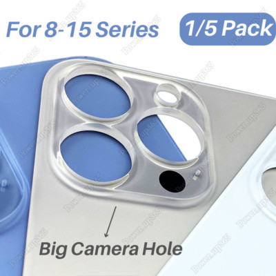 For iPhone 15 14 13 12 11 XS XR 8 Back Glass Replacement Lot Big Hole Rear Cover