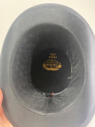 Ancien chapeau claque en bonne état delion Henck Saverne taille 57/58 coffret - Foto 21 di 24