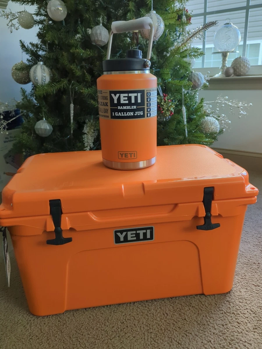 NEW YETI Tundra 45 KING CRAB ORANGE Cooler Limited Edition Color w. 1  GALLON JUG