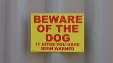 Beware Of The Dog It Bites You Have Been Warned Safety Security A5 Sign/Sticker