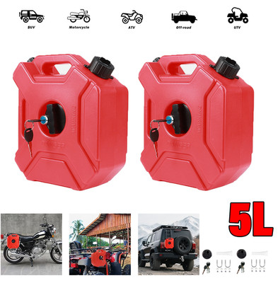 2er Set Kraftstofftank Benzinkanister 5L mit Schloss Reservekanister Für Motorra