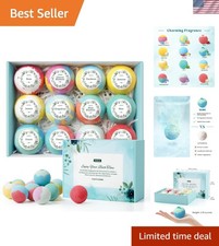 Bath Bombs for Women, 12pcs Handmade Natural Bath Bomb, Stocking Stuffers, Mo...