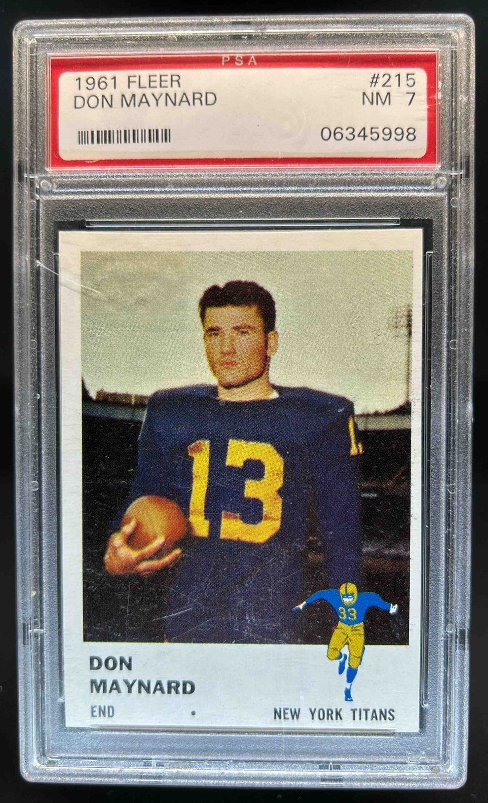 1961 Fleer Don Maynard Rookie RC #215 PSA 7