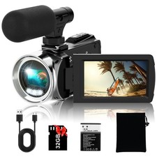 Video Camcorder FHD 4K 36MP Vlogging for Video Recorder 3.0" 270 Degree Rotat...