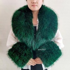 Large Winter Faux Fur Scarf Jackets Warm Fluffy Shawl Fur Collar Cuff Scarves