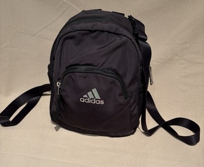Adidas Black Small Backpack Zip Closure Inner & Outer Pockets Adjustable