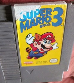 Super Mario Bros 3 (Nintendo NES, 1990) Cartridge Only Some Label Wear Tested 