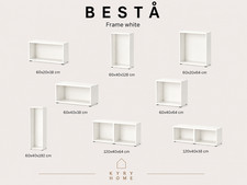 IKEA BESTÅ Frame Storage Cabinet TV Unit Sideboard Cupboard White Various Sizes