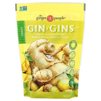 Gin Gins , Ginger Chews, Lemon, 3 oz (84 g)
