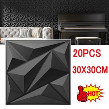 20Pcs 30*30cm 3D Wall Panels Faux Diamond Textured PVC Interior Wall Decor UK