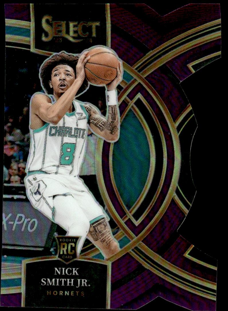 Nick Smith Jr. 2023-24 Panini Select #119 Purple Die Cut SN,RC #/99 Hornets