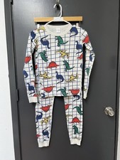 Hanna Andersson Humongous Dinos Long Johns Pajamas Set Sz 14 US